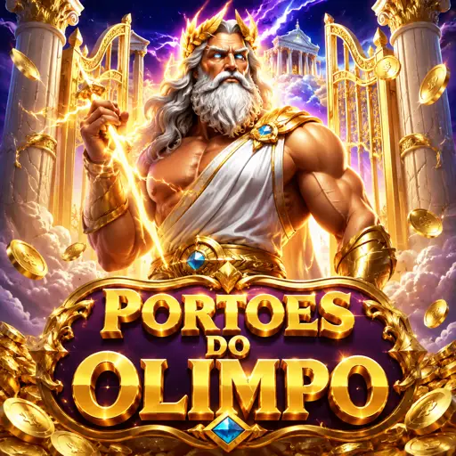 Tela de jogo com grade de símbolos e multiplicadores em tema grego